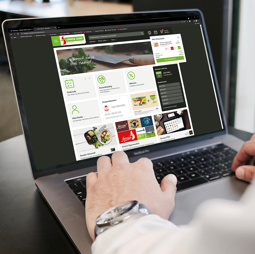 Laptop mit Webshop